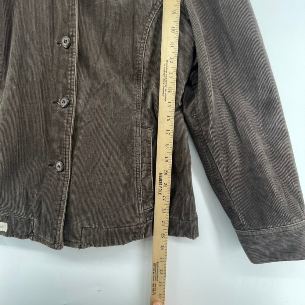 Life‎ Is Good Corduroy Jacket Coat Women Sz L Brown Fleece Lined Retro Grunge - Picture 13 of 16